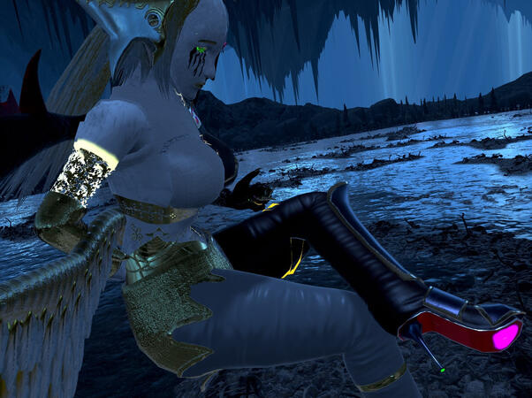 Another personal character model inspired by Final Fantasy XIV (posed in the user-generated content game VRChat)