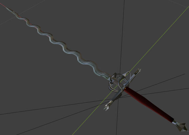 Flamberge longsword with a complex hilt