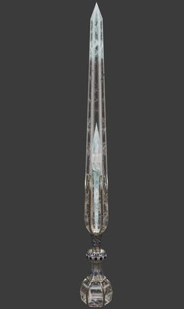 A commission for a quartz wand with a white gold handle.